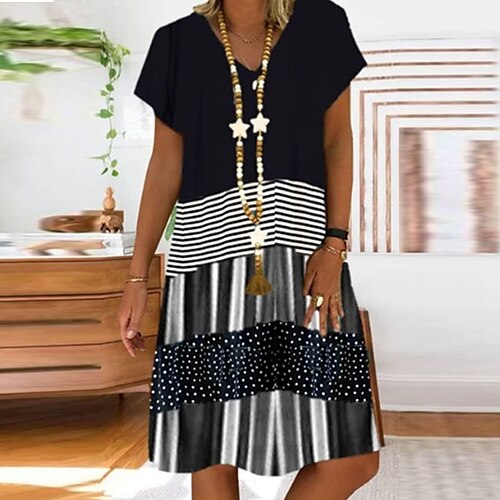 Women's Shift Dress Knee Length Dress White Gray Khaki Brown Short Sleeve Polka Dot Striped Color Block Print Spring Summer V Neck Casual 2022 S M L XL XXL 3XL 4XL 5XL
Women's Shift Dress Knee Length Dress White Gray Khaki Brown Short Sleeve Polka Dot Striped Color Block Print Spring Summer V Neck Casual 2022 S M L XL XXL 3XL 4XL 5XL