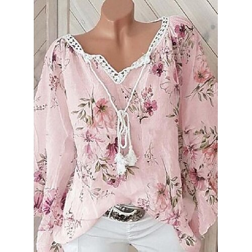 Dame Skjorte Bluse Hvid Lyserød Blå Grafisk Blomstret Blonder Langærmet Afslappet Daglig Basale Elegant V-hals Normal S
Dame Skjorte Bluse Hvid Lyserød Blå Grafisk Blomstret Blonder Langærmet Afslappet Daglig Basale Elegant V-hals Normal S