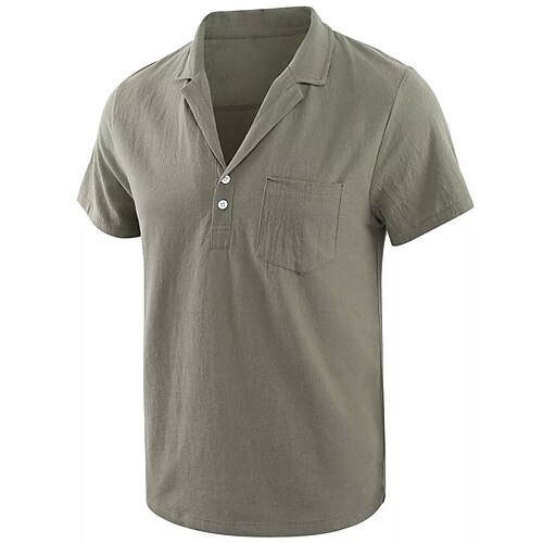 Men's Casual Shirt Solid Color Turndown Casual Daily Button-Down Short Sleeve Tops Casual Fashion Comfortable Sports Black Gray Khaki
Men's Casual Shirt Solid Color Turndown Casual Daily Button-Down Short Sleeve Tops Casual Fashion Comfortable Sports Black Gray Khaki