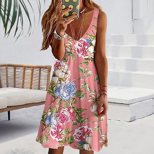 Femme Robe casual Sans Manches Printemps Eté Imprimer Floral Col V Fin de semaine 2022 Vert Noir Rose Claire S M L XL XXL
Femme Robe casual Sans Manches Printemps Eté Imprimer Floral Col V Fin de semaine 2022 Vert Noir Rose Claire S M L XL XXL