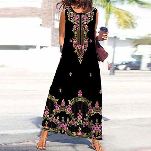 Mujer Vestido de una línea Vestido largo maxi Negro Sin Mangas Floral Bolsillo Estampado Primavera Verano Escote Redondo Elegante Casual Vacaciones 2022 S M L XL XXL 3XL
Mujer Vestido de una línea Vestido largo maxi Negro Sin Mangas Floral Bolsillo Estampado Primavera Verano Escote Redondo Elegante Casual Vacaciones 2022 S M L XL XXL 3XL