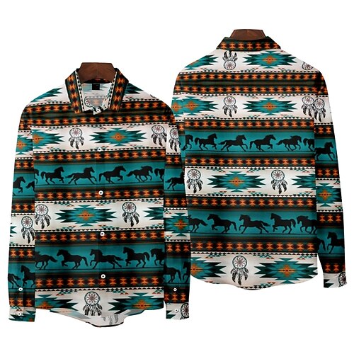 Men's Shirt 3D Print Horse Animal Collar Street Casual Long Sleeve Tops Fashion Vintage Classic Blue / White
Men's Shirt 3D Print Horse Animal Collar Street Casual Long Sleeve Tops Fashion Vintage Classic Blue / White