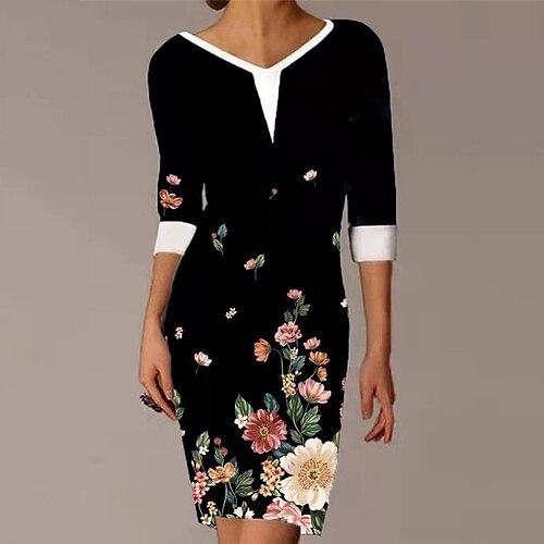 Women's Bodycon Short Mini Dress Blue Black Gray Purple Half Sleeve Floral Print Spring Summer V Neck Elegant Modern 2022 S M L XL
Women's Bodycon Short Mini Dress Blue Black Gray Purple Half Sleeve Floral Print Spring Summer V Neck Elegant Modern 2022 S M L XL
