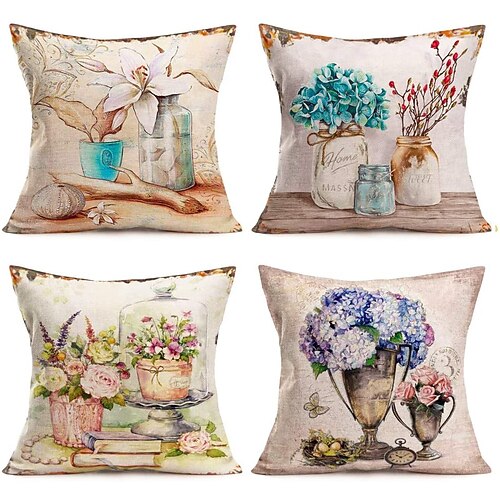 Vintage Flower Double Side Cushion Cover 4PC/set Soft Decorative Square Throw Pillow Cover Cushion Case Pillowcase for Sofa Bedroom Superior Quality Machine Washable
Vintage Flower Double Side Cushion Cover 4PC/set Soft Decorative Square Throw Pillow Cover Cushion Case Pillowcase for Sofa Bedroom Superior Quality Machine Washable