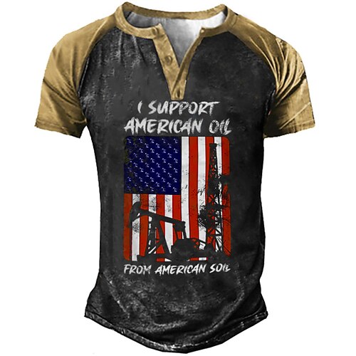 Men's Henley Shirt T shirt 3D Print Graphic Color Block National Flag Henley Street Casual Button-Down Print Short Sleeve Tops Basic Fashion Classic Comfortable Black / Sports / Summer
Men's Henley Shirt T shirt 3D Print Graphic Color Block National Flag Henley Street Casual Button-Down Print Short Sleeve Tops Basic Fashion Classic Comfortable Black / Sports / Summer