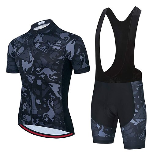 21Grams Men's Cycling Jersey with Bib Shorts Short Sleeve Mountain Bike MTB Road Bike Cycling Black Graphic Bike Clothing Suit 3D Pad Breathable Quick Dry Moisture Wicking Back Pocket Polyester
21Grams Men's Cycling Jersey with Bib Shorts Short Sleeve Mountain Bike MTB Road Bike Cycling Black Graphic Bike Clothing Suit 3D Pad Breathable Quick Dry Moisture Wicking Back Pocket Polyester