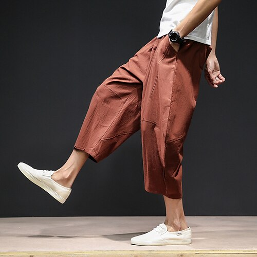 Men's Harem Trousers Beach Pants Pocket Elastic Waist Solid Color Comfort Breathable Ankle-Length Casual Daily Basic Stylish Green Black / Elasticity
Men's Harem Trousers Beach Pants Pocket Elastic Waist Solid Color Comfort Breathable Ankle-Length Casual Daily Basic Stylish Green Black / Elasticity