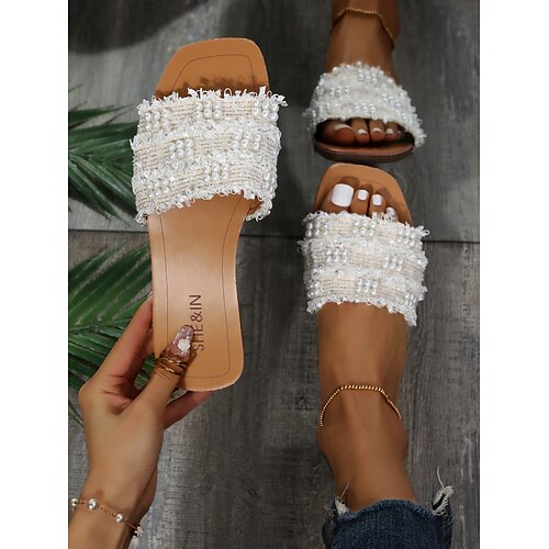 Women's Slippers Plus Size Flat Heel Round Toe Minimalism Daily Walking Shoes Synthetics Loafer Spring Summer Solid Colored White
Women's Slippers Plus Size Flat Heel Round Toe Minimalism Daily Walking Shoes Synthetics Loafer Spring Summer Solid Colored White