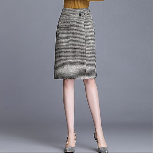 Women's Fashion Knee Length Skirts Going out Casual / Daily Plaid Pocket Green Gray M L XL
Women's Fashion Knee Length Skirts Going out Casual / Daily Plaid Pocket Green Gray M L XL