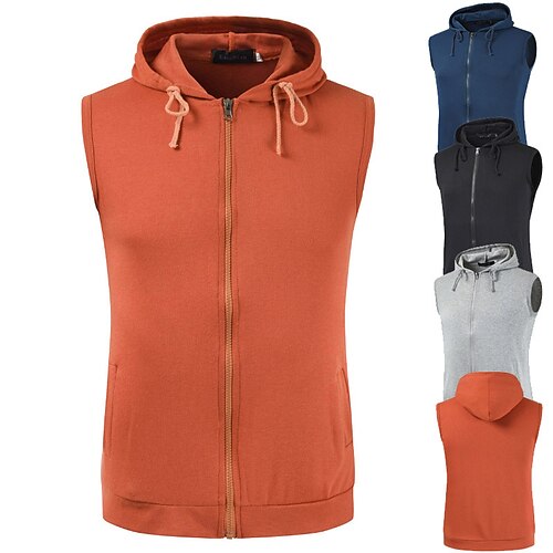 Men's Tank Top Vest Solid Color Hooded Casual Daily Zipper Sleeveless Tops Lightweight Fashion Big and Tall Sports Navy Blue L
Men's Tank Top Vest Solid Color Hooded Casual Daily Zipper Sleeveless Tops Lightweight Fashion Big and Tall Sports Navy Blue L