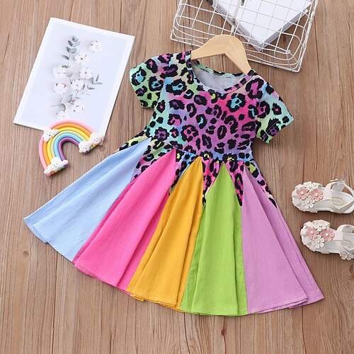 Kids Little Girls' Dress Patchwork Color Block Leopard A Line Dress Daily Patchwork Print Multicolor White Black Above Knee Short Sleeve Beautiful Cute Dresses Spring Summer Regular Fit 2-6 Years
Kids Little Girls' Dress Patchwork Color Block Leopard A Line Dress Daily Patchwork Print Multicolor White Black Above Knee Short Sleeve Beautiful Cute Dresses Spring Summer Regular Fit 2-6 Years