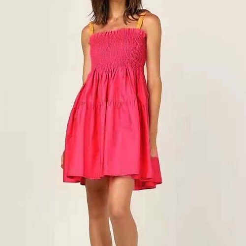 Women's Strap Dress Short Mini Dress Pink Sleeveless Solid Color Ruched Spring Summer Square Neck Casual Vacation 2022 S M L
Women's Strap Dress Short Mini Dress Pink Sleeveless Solid Color Ruched Spring Summer Square Neck Casual Vacation 2022 S M L