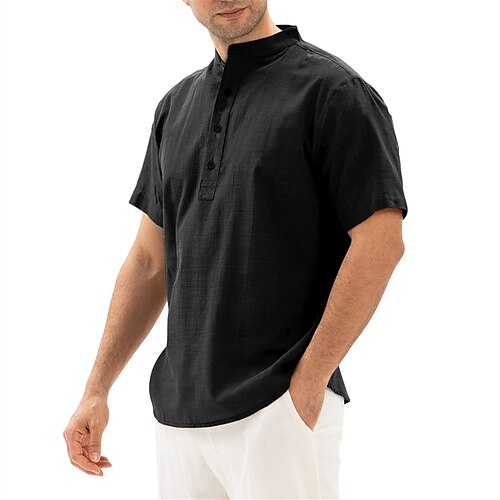 Men's Shirt Solid Colored Stand Collar Green Light Blue Gray Black Outdoor Street Short Sleeve Button-Down Clothing Apparel Fashion Streetwear Casual Comfortable / Summer / Spring / Summer
Men's Shirt Solid Colored Stand Collar Green Light Blue Gray Black Outdoor Street Short Sleeve Button-Down Clothing Apparel Fashion Streetwear Casual Comfortable / Summer / Spring / Summer