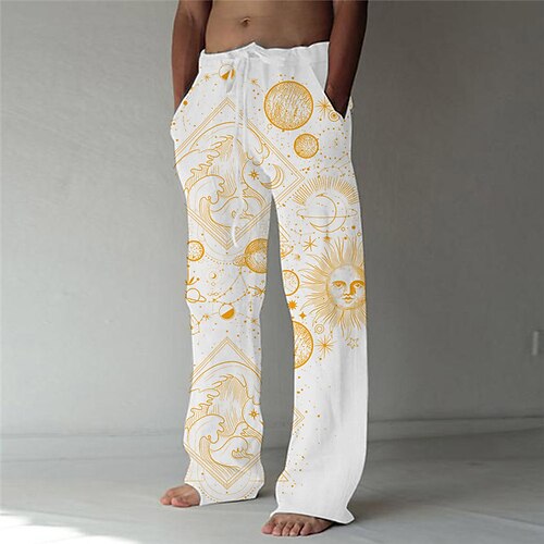 Men's Fashion Designer Straight Trousers 3D Print Elastic Drawstring Design Front Pocket Pants Casual Daily Graphic Prints Moon Comfort Soft Mid Waist White S M L XL XXL
Men's Fashion Designer Straight Trousers 3D Print Elastic Drawstring Design Front Pocket Pants Casual Daily Graphic Prints Moon Comfort Soft Mid Waist White S M L XL XXL