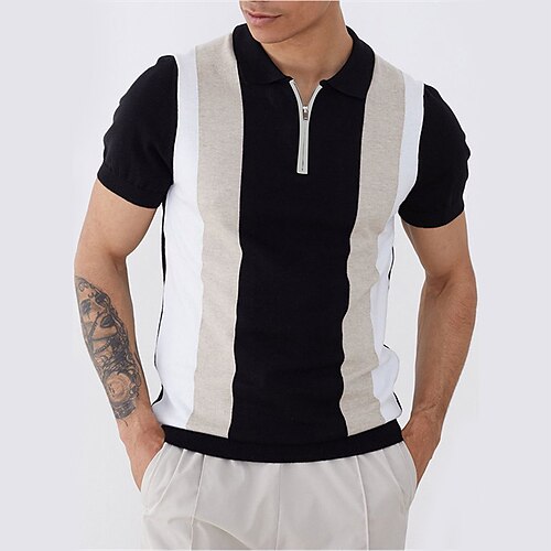Men's Collar Polo Shirt Knit Polo Sweater Golf Shirt Color Block Turndown Black Casual Daily Short Sleeve Zipper Clothing Apparel Sports Fashion Casual Comfortable / Summer / Spring / Summer
Men's Collar Polo Shirt Knit Polo Sweater Golf Shirt Color Block Turndown Black Casual Daily Short Sleeve Zipper Clothing Apparel Sports Fashion Casual Comfortable / Summer / Spring / Summer