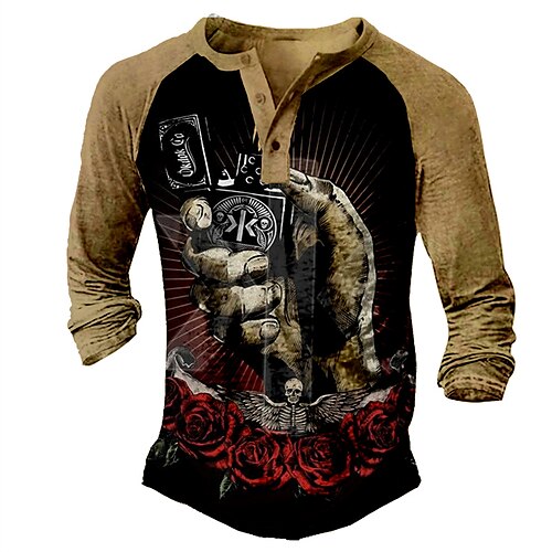 Men's Henley Shirt Tee T shirt 3D Print Graphic Hand Plus Size Henley Daily Sports Patchwork Button-Down Long Sleeve Tops Basic Casual Classic Designer Brown
Men's Henley Shirt Tee T shirt 3D Print Graphic Hand Plus Size Henley Daily Sports Patchwork Button-Down Long Sleeve Tops Basic Casual Classic Designer Brown