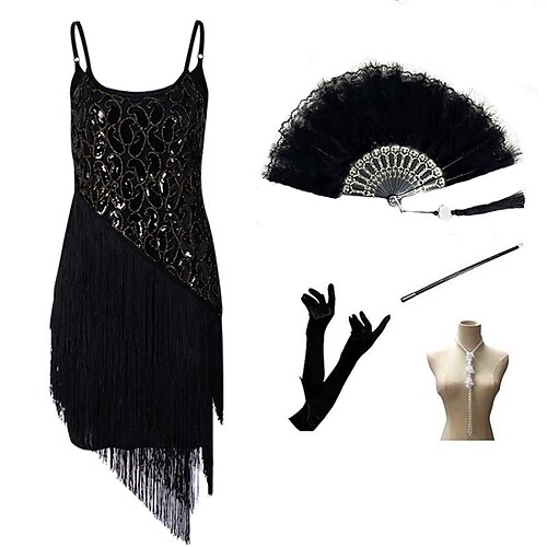 Vintage Inspired The Great Gatsby Party Costume Prom Dress Women's Sequins Tassel Fringe Costume Vintage Cosplay Party Evening Party & Evening Party / Cocktail Sleeveless Short Length Dress Halloween
Vintage Inspired The Great Gatsby Party Costume Prom Dress Women's Sequins Tassel Fringe Costume Vintage Cosplay Party Evening Party & Evening Party / Cocktail Sleeveless Short Length Dress Halloween