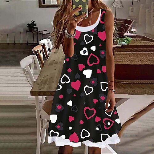 Women's Shift Dress Knee Length Dress Blue Purple Pink Lavender Yellow Sleeveless Heart Print Spring Summer Crew Neck Casual Under 10 S M L XL XXL 3XL 4XL 5XL
Women's Shift Dress Knee Length Dress Blue Purple Pink Lavender Yellow Sleeveless Heart Print Spring Summer Crew Neck Casual Under 10 S M L XL XXL 3XL 4XL 5XL