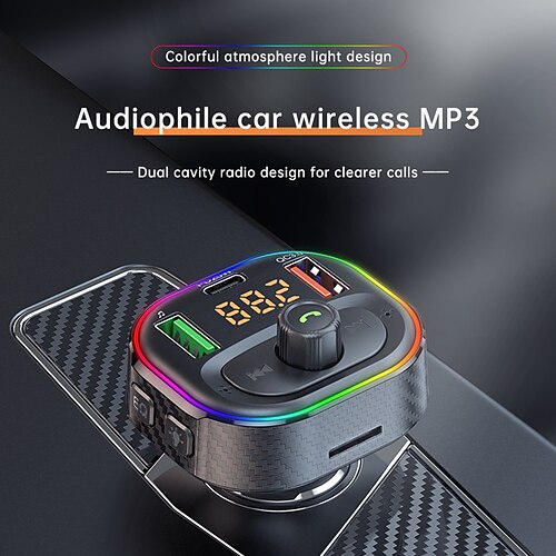 T86 LED Backlit FM Transmitter Bluetooth-compatible 5.1 USB QC3.0 PD Charger Handsfree Car Kit Auto MP3 Calling Music Player
T86 LED Backlit FM Transmitter Bluetooth-compatible 5.1 USB QC3.0 PD Charger Handsfree Car Kit Auto MP3 Calling Music Player