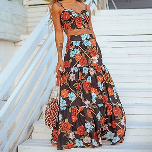 Mulheres Conjunto de vestido Vestido De Duas Peças Vestido Swing Vestido Longo Vestido Maxi Preto Rosa Branco Sem Manga Floral Frente Única Primavera Verão Com Alças Finas quente Final de semana 2022
Mulheres Conjunto de vestido Vestido De Duas Peças Vestido Swing Vestido Longo Vestido Maxi Preto Rosa Branco Sem Manga Floral Frente Única Primavera Verão Com Alças Finas quente Final de semana 2022