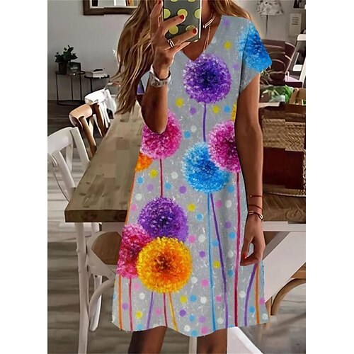 Mujer Vestido informal Vestido de cambio Gris Manga Corta Floral Estampado Primavera Verano Escote en Pico Holgado 2022 S M L XL XXL 3XL
Mujer Vestido informal Vestido de cambio Gris Manga Corta Floral Estampado Primavera Verano Escote en Pico Holgado 2022 S M L XL XXL 3XL