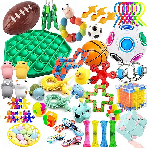 60Pack Fidget Toys Set Relieves Stress and Anxiety Fidget Toy for Adults Sensory Fidget Toys Pack with More Fidget Toys Therapy ADHD Anxiety and Relief Autism Stress
60Pack Fidget Toys Set Relieves Stress and Anxiety Fidget Toy for Adults Sensory Fidget Toys Pack with More Fidget Toys Therapy ADHD Anxiety and Relief Autism Stress