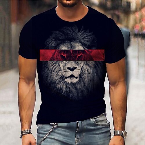 Men's Unisex T shirt 3D Print Graphic Prints Lion Crew Neck Street Daily Print Short Sleeve Tops Casual Designer Big and Tall Sports Black
Men's Unisex T shirt 3D Print Graphic Prints Lion Crew Neck Street Daily Print Short Sleeve Tops Casual Designer Big and Tall Sports Black