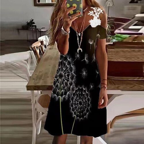 Women's A Line Dress Knee Length Dress Green Black Gray Short Sleeve Floral Hollow Out Print Spring Summer V Neck Casual Vacation 2022 S M L XL XXL 3XL
Women's A Line Dress Knee Length Dress Green Black Gray Short Sleeve Floral Hollow Out Print Spring Summer V Neck Casual Vacation 2022 S M L XL XXL 3XL