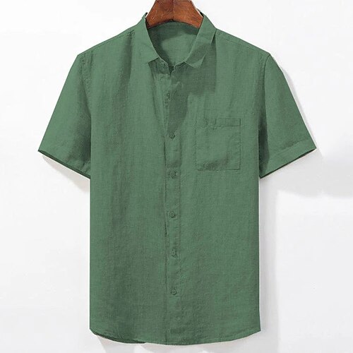 Men's Shirt Solid Color Turndown Street Casual Button-Down Short Sleeve Tops Casual Fashion Breathable Comfortable Green White
Men's Shirt Solid Color Turndown Street Casual Button-Down Short Sleeve Tops Casual Fashion Breathable Comfortable Green White