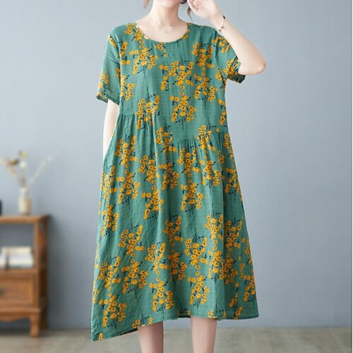 Women's A Line Dress Knee Length Dress Green Short Sleeve Floral Print Print Summer Crew Neck Vintage 2022 M L XL XXL
Women's A Line Dress Knee Length Dress Green Short Sleeve Floral Print Print Summer Crew Neck Vintage 2022 M L XL XXL
