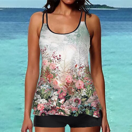 Women's Swimwear Tankini 2 Piece Normal Swimsuit Printing Flower Gray Camisole Strap Bathing Suits Sports Vacation Fashion / Sexy / Modern / New / Padded Bras
Women's Swimwear Tankini 2 Piece Normal Swimsuit Printing Flower Gray Camisole Strap Bathing Suits Sports Vacation Fashion / Sexy / Modern / New / Padded Bras