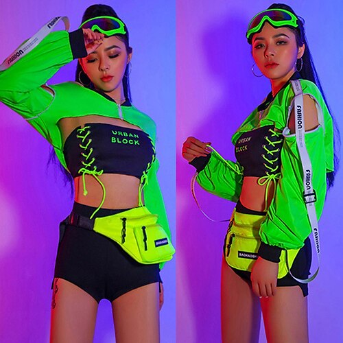 Women's Kpop Dancer DJ Dancing Party Jazz Polyester Black and Green Top Pants Corset
Women's Kpop Dancer DJ Dancing Party Jazz Polyester Black and Green Top Pants Corset