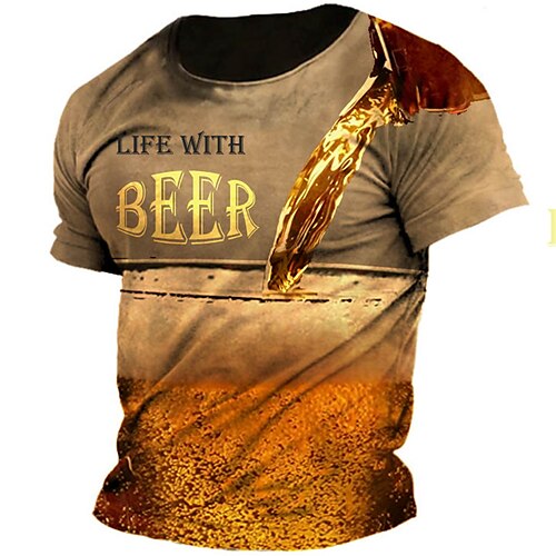 Men's Unisex T shirt 3D Print Graphic Prints Beer Letter Crew Neck Street Daily Print Short Sleeve Tops Casual Designer Big and Tall Papa T Shirts Brown
Men's Unisex T shirt 3D Print Graphic Prints Beer Letter Crew Neck Street Daily Print Short Sleeve Tops Casual Designer Big and Tall Papa T Shirts Brown