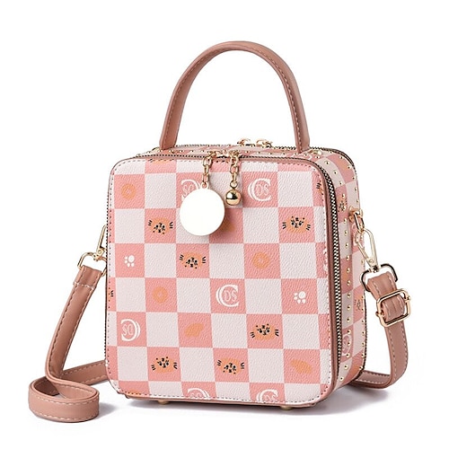 

Women's Sling Bags Crossbody Bag Shoulder Bag PU Leather Rivet Cartoon Daily Going out Pink Red Beige Coffee