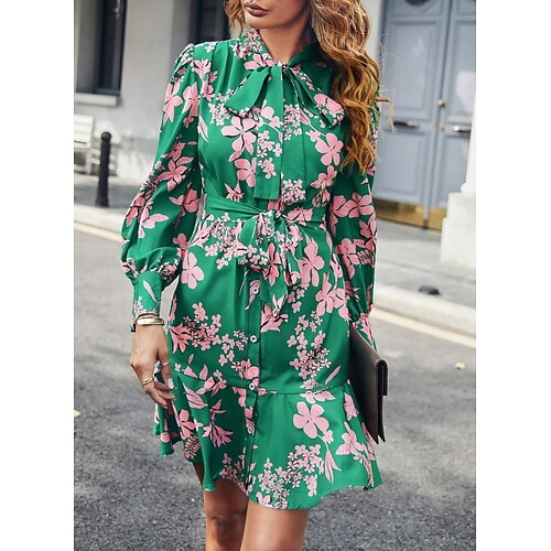 Women's A Line Dress Short Mini Dress Green Long Sleeve Floral Ruched Lace up Print Spring Summer Crew Neck Elegant Casual 2022 S M L XL XXL 3XL
Women's A Line Dress Short Mini Dress Green Long Sleeve Floral Ruched Lace up Print Spring Summer Crew Neck Elegant Casual 2022 S M L XL XXL 3XL