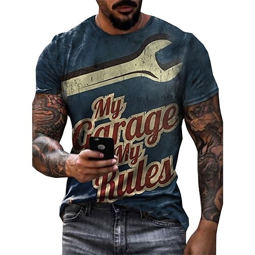 Homme T shirt Tee Graphic Lettre Col Ras du Cou Bleu 3D effet Plein Air Casual Manches Courtes Imprimer Vêtement Tenue basique Mode Classique Confortable / Eté / Eté / Des sports
Homme T shirt Tee Graphic Lettre Col Ras du Cou Bleu 3D effet Plein Air Casual Manches Courtes Imprimer Vêtement Tenue basique Mode Classique Confortable / Eté / Eté / Des sports