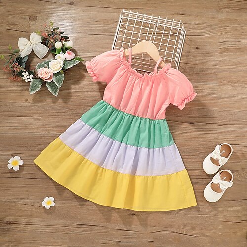 Kids Little Girls' Dress Color Block A Line Dress Daily Patchwork Yellow Above Knee Short Sleeve Beautiful Cute Dresses Spring Summer Regular Fit 1-5 Years
Kids Little Girls' Dress Color Block A Line Dress Daily Patchwork Yellow Above Knee Short Sleeve Beautiful Cute Dresses Spring Summer Regular Fit 1-5 Years