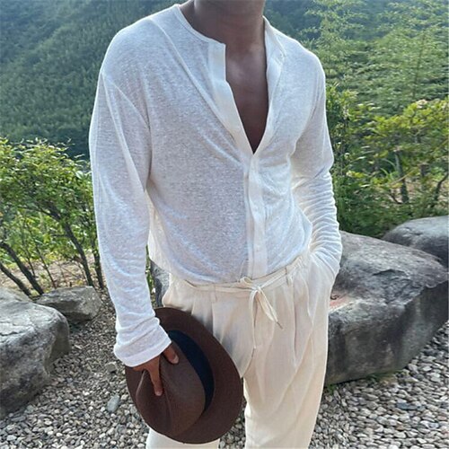 Men's Shirt Solid Color Collar Street Casual Button-Down Long Sleeve Tops Fashion Classic Comfortable Big and Tall White / Summer
Men's Shirt Solid Color Collar Street Casual Button-Down Long Sleeve Tops Fashion Classic Comfortable Big and Tall White / Summer