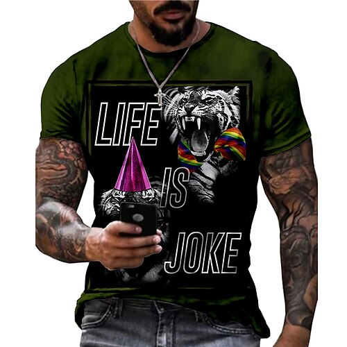 Men's Unisex T shirt 3D Print Graphic Prints Tiger Crew Neck Street Daily Print Short Sleeve Tops Casual Designer Big and Tall Sports Black
Men's Unisex T shirt 3D Print Graphic Prints Tiger Crew Neck Street Daily Print Short Sleeve Tops Casual Designer Big and Tall Sports Black