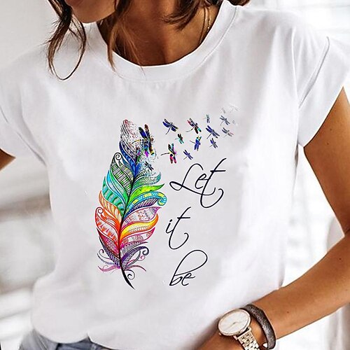 Women's Floral Theme Butterfly Painting T shirt Floral Butterfly Heart Print Round Neck Basic Tops Blue White Black
Women's Floral Theme Butterfly Painting T shirt Floral Butterfly Heart Print Round Neck Basic Tops Blue White Black