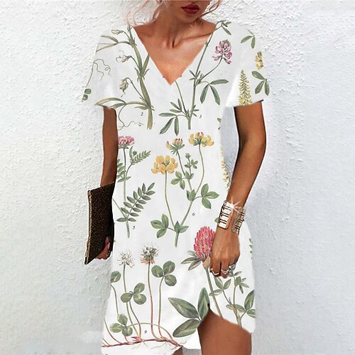 Women's A Line Dress Short Mini Dress White Short Sleeve Floral Print Spring Summer V Neck Casual Vacation 2022 S M L XL XXL 3XL
Women's A Line Dress Short Mini Dress White Short Sleeve Floral Print Spring Summer V Neck Casual Vacation 2022 S M L XL XXL 3XL