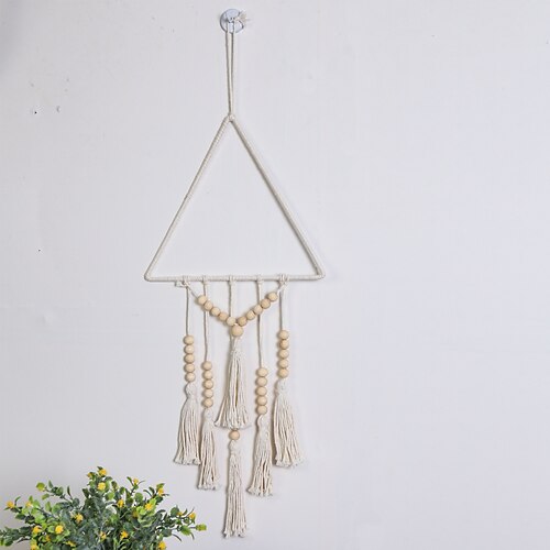 Triangle Iron Ring Wood Bead Tassel Cotton Thread Hand Woven Bohemian Tapestry Home Wall Pendant Decoration
Triangle Iron Ring Wood Bead Tassel Cotton Thread Hand Woven Bohemian Tapestry Home Wall Pendant Decoration