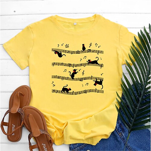 Women's T shirt Tee Green Blue Pink Graphic Cat Print Short Sleeve Daily Going out Basic Round Neck Regular 100% Cotton Cat S
Women's T shirt Tee Green Blue Pink Graphic Cat Print Short Sleeve Daily Going out Basic Round Neck Regular 100% Cotton Cat S