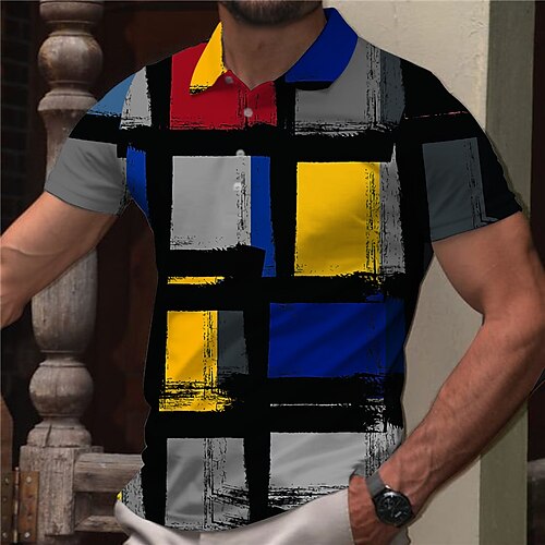Men's Collar Polo Shirt Golf Shirt Color Block Turndown Black 3D Print Casual Daily Short Sleeve Button-Down Print Clothing Apparel Fashion Designer Casual Breathable / Sports
Men's Collar Polo Shirt Golf Shirt Color Block Turndown Black 3D Print Casual Daily Short Sleeve Button-Down Print Clothing Apparel Fashion Designer Casual Breathable / Sports