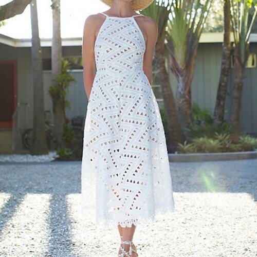 Women's Strap Dress Midi Dress White Sleeveless Pure Color Backless Cold Shoulder Spring Summer Spaghetti Strap Vacation 2022 S M L XL
Women's Strap Dress Midi Dress White Sleeveless Pure Color Backless Cold Shoulder Spring Summer Spaghetti Strap Vacation 2022 S M L XL