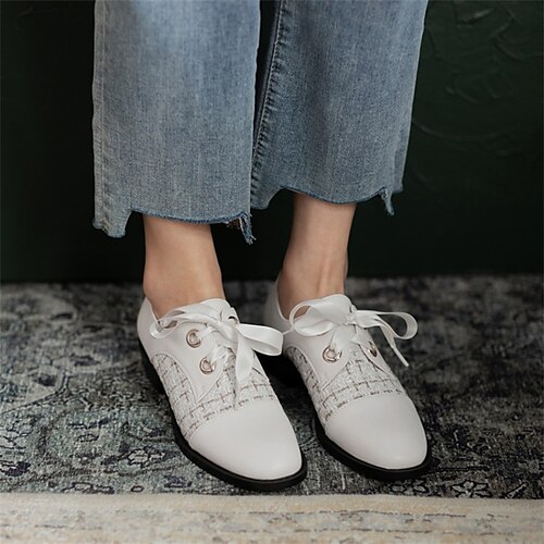 Women's Oxfords Mary Jane Flat Heel Square Toe Casual Daily Walking Shoes PU Leather Lace-up Fall Spring Color Block Almond Black Beige
Women's Oxfords Mary Jane Flat Heel Square Toe Casual Daily Walking Shoes PU Leather Lace-up Fall Spring Color Block Almond Black Beige