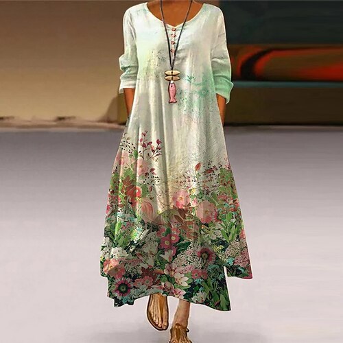 Women's A Line Dress Maxi long Dress Blue Black Purple Rainbow Beige Long Sleeve Floral Print Color Gradient Pocket Button Print Spring Summer Round Neck Elegant Casual Vacation 2022 S M L XL XXL 3XL
Women's A Line Dress Maxi long Dress Blue Black Purple Rainbow Beige Long Sleeve Floral Print Color Gradient Pocket Button Print Spring Summer Round Neck Elegant Casual Vacation 2022 S M L XL XXL 3XL