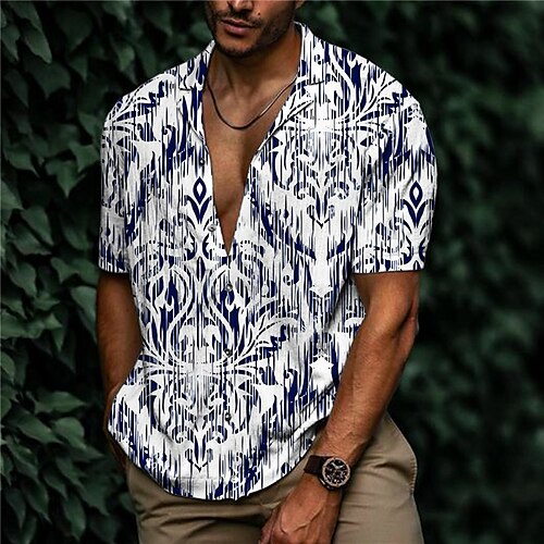 Men's Shirt Print Floral Turndown Street Casual Button-Down Print Short Sleeve Tops Casual Fashion Designer Breathable Blue / Spring / Summer
Men's Shirt Print Floral Turndown Street Casual Button-Down Print Short Sleeve Tops Casual Fashion Designer Breathable Blue / Spring / Summer