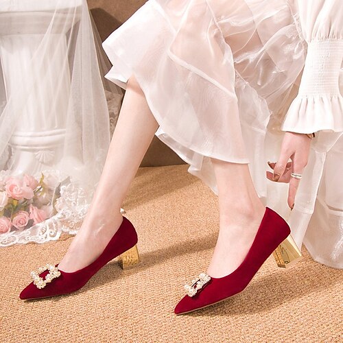 Mulheres Saltos Sapatos formais Sapatos de vestir Casamento Festa Sapatos de noiva Verão Pérolas Sintéticas Stiletto Dedo Apontado Elegante Clássico Cetim Mocassim Cor Sólida Vinho
Mulheres Saltos Sapatos formais Sapatos de vestir Casamento Festa Sapatos de noiva Verão Pérolas Sintéticas Stiletto Dedo Apontado Elegante Clássico Cetim Mocassim Cor Sólida Vinho