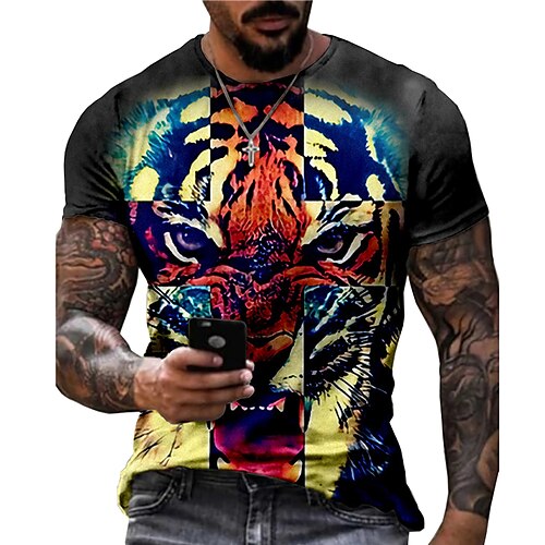 Men's Unisex T shirt 3D Print Graphic Prints Tiger Crew Neck Street Daily Print Short Sleeve Tops Casual Designer Big and Tall Sports Orange
Men's Unisex T shirt 3D Print Graphic Prints Tiger Crew Neck Street Daily Print Short Sleeve Tops Casual Designer Big and Tall Sports Orange